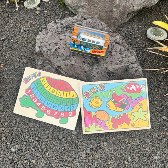 The Island Group Other - Hawaii Wooden Puzzles & Collectible VW Surf Bus Toy Set